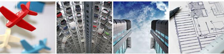 工业设计方面的职业:蓝图、两栋高楼、一个停车场、飞机模型
